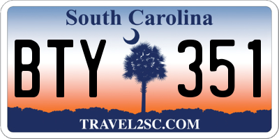 SC license plate BTY351