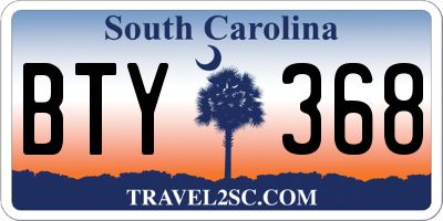SC license plate BTY368