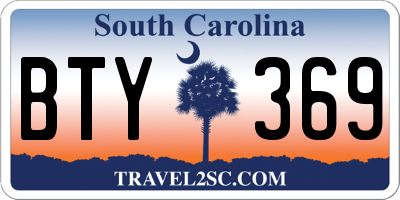 SC license plate BTY369