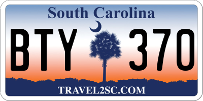 SC license plate BTY370