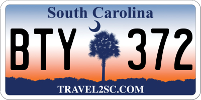 SC license plate BTY372