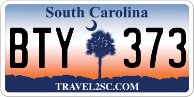 SC license plate BTY373