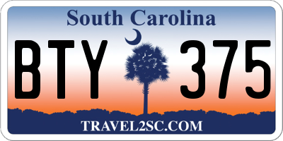 SC license plate BTY375
