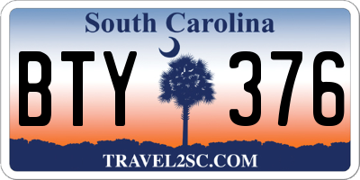 SC license plate BTY376