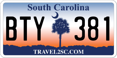 SC license plate BTY381