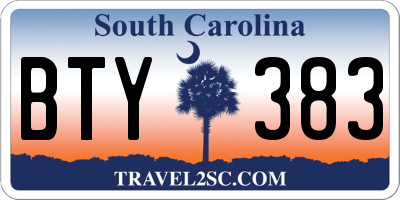 SC license plate BTY383