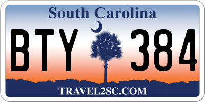 SC license plate BTY384