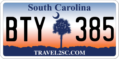 SC license plate BTY385