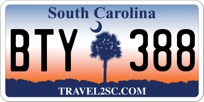 SC license plate BTY388