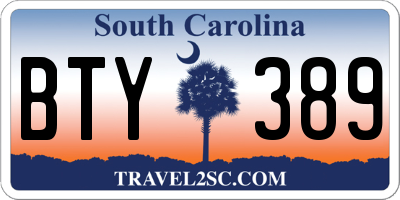 SC license plate BTY389
