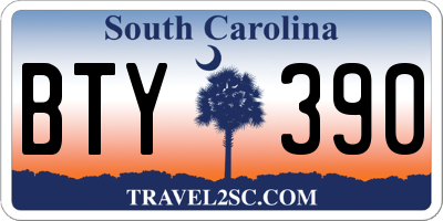 SC license plate BTY390