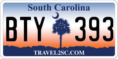 SC license plate BTY393
