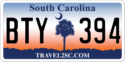 SC license plate BTY394