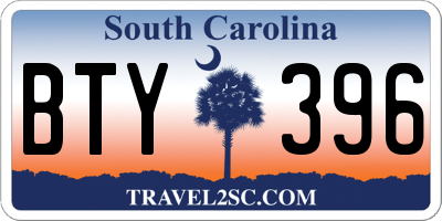 SC license plate BTY396