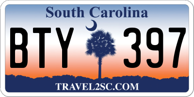 SC license plate BTY397