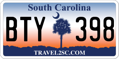 SC license plate BTY398