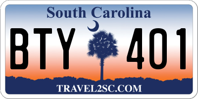 SC license plate BTY401