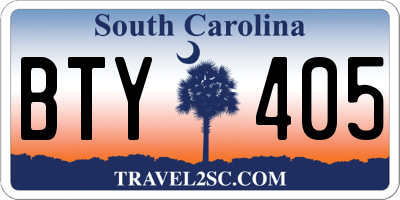SC license plate BTY405