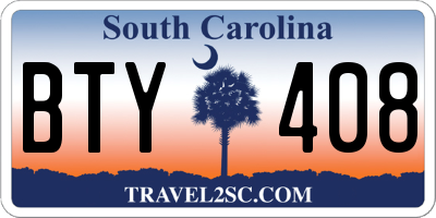 SC license plate BTY408