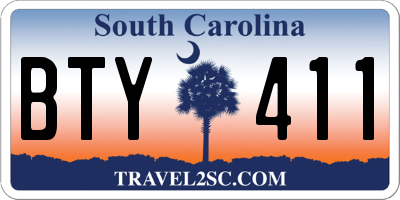 SC license plate BTY411
