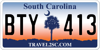 SC license plate BTY413