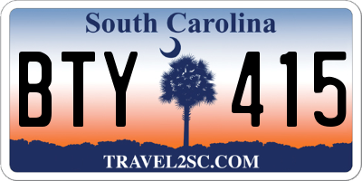 SC license plate BTY415