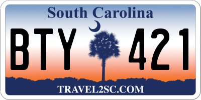 SC license plate BTY421