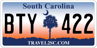 SC license plate BTY422