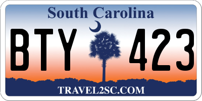 SC license plate BTY423