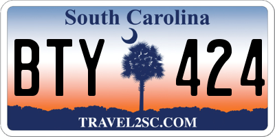 SC license plate BTY424