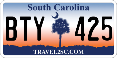 SC license plate BTY425