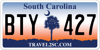 SC license plate BTY427