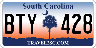 SC license plate BTY428