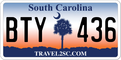 SC license plate BTY436