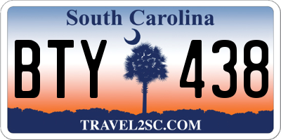 SC license plate BTY438