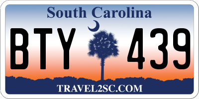 SC license plate BTY439