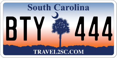 SC license plate BTY444