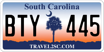 SC license plate BTY445