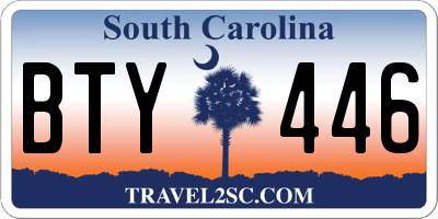 SC license plate BTY446