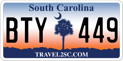 SC license plate BTY449