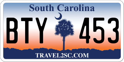 SC license plate BTY453