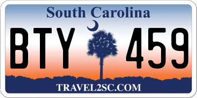 SC license plate BTY459