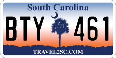 SC license plate BTY461
