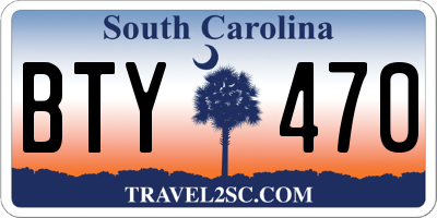 SC license plate BTY470