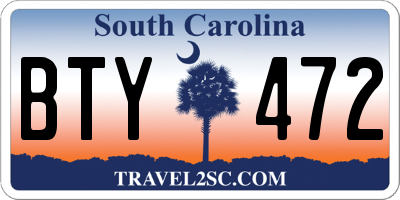 SC license plate BTY472