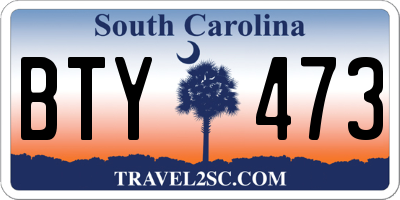 SC license plate BTY473