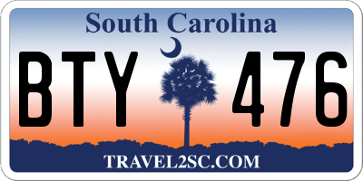 SC license plate BTY476