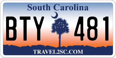 SC license plate BTY481