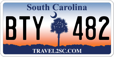 SC license plate BTY482