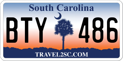 SC license plate BTY486